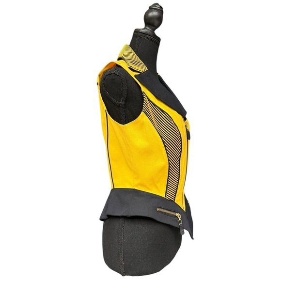Vintage Cache Yellow and Black Cache Statement Vest - Size S/M - Picture 5 of 9